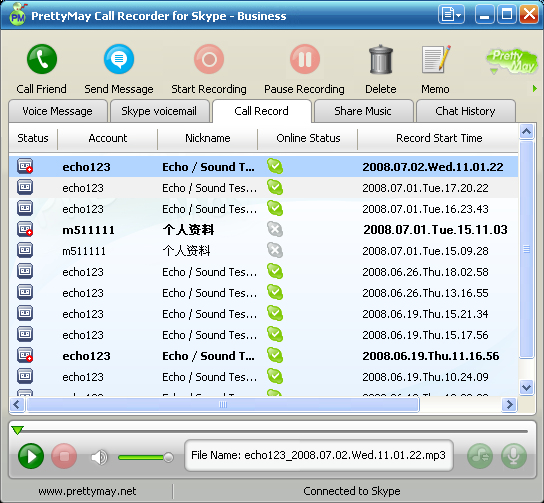 PrettyMay Call Recorder for SKYPE - SKYPE Call Recording Software ...